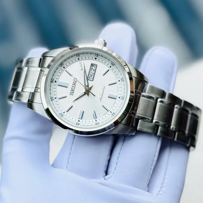Seiko Automatic White Dial Date Day Indicator Men's Watch SARV001