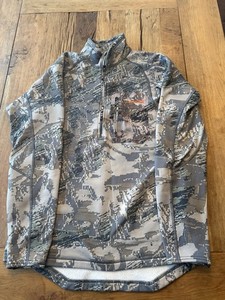 Sitka Mens 1/4 Zip Pullover Shirt Sz Large Midweight Gore Optifade Camo Gorpcore