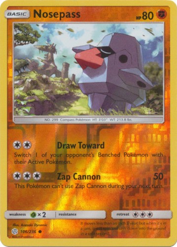 Nosepass - 106/236 - Common - Reverse Holo Near Mint Cosmic Eclipse