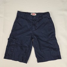 Levi's Boys Navy Blue 100 Cotton Cargo Shorts Size 10 Reg Adjustable Waist
