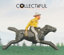 VINTAGE LEAD COWBOY - MOUNTED ON HORSE - YELLOW SHIRT - MANOIL SIZE 1956