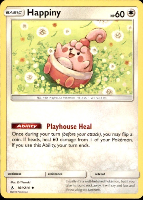 Happiny 161/214 Uncommon Unbroken Bonds Pokemon Near Mint
