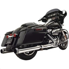 Bassani Manufacturing 1F72QNT5 4in. Quiet DNT Megaphone Mufflers - Chrome with B