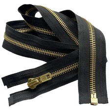 JN#8 Brass Metal Separating, Open-End Jacket zippers - Choose: Length and Color
