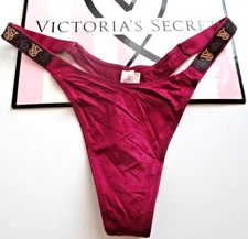 VICTORIA'S SECRET VERY SEXY Shine Strap High Leg Thong Panty VS Campari Red S