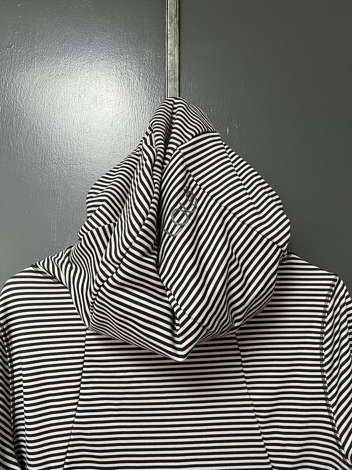 lole esma gray striped hoodie