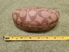 Coach Signature Hard Clamshell Eye Glasses Sunglasses Case Tan Brown OG Logo