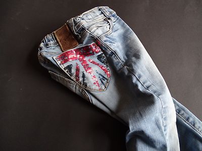 VINGINO great bright slimfit jeans with sequins Unionjack size 4 104