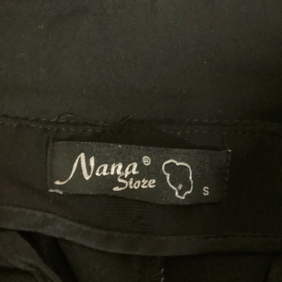 Pantalones de mujer Nana Stoze negros cintura elástica pierna cónica talla S Foto 3 de 4