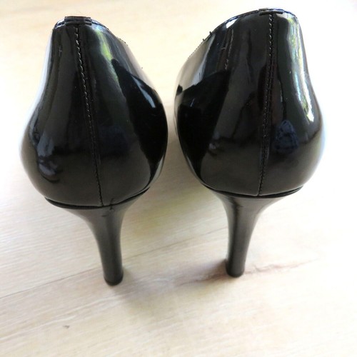 Tahari Lonnie Patent Leather Pumps Womens Size 9.5M Round Toe High Heels Black - Picture 10 of 13