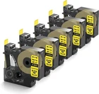 5PK For DYMO Rhino 4200/5200 Heat-Shrink Tube 18054 Industry Label Tape 3/8"x5'