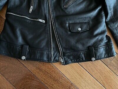 Zara Leather Moto Biker Jacket 4720/310, Sheep Leather Zara Leather Moto Biker Jacket 4720/310, Sheep Leather