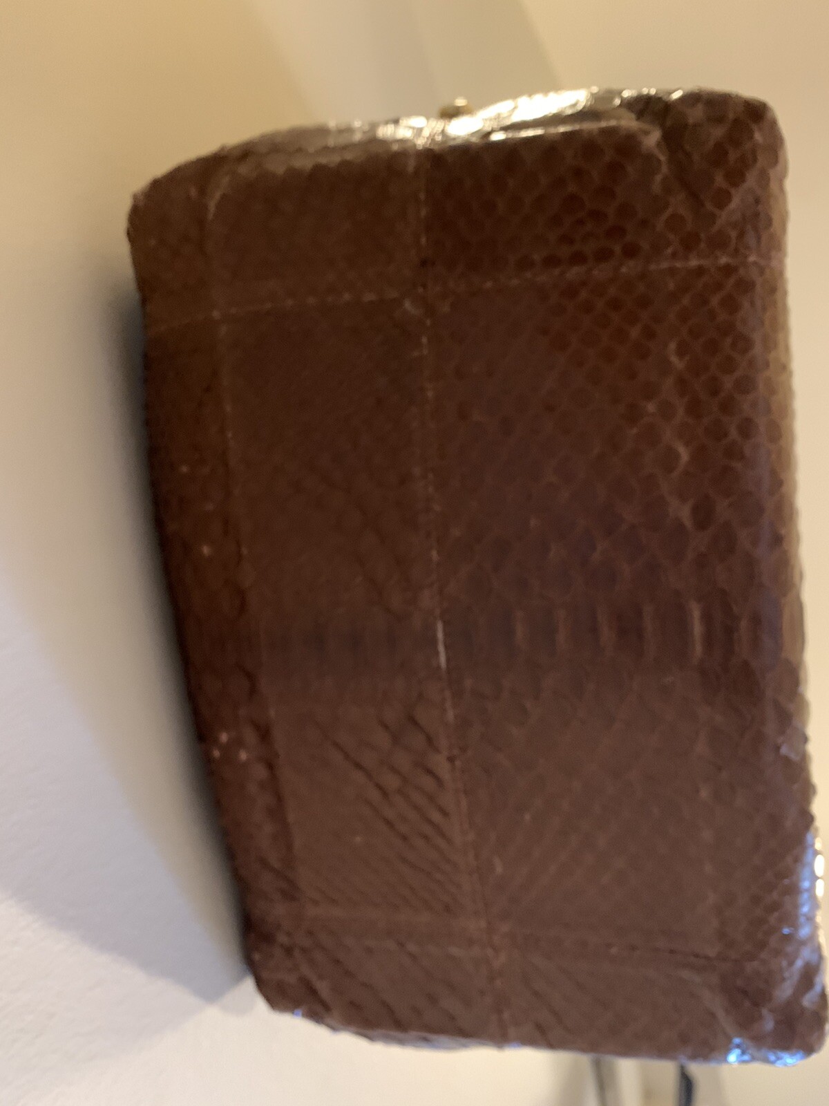 LAI Genuine Python Snakeskin Handbag Light Brown … - image 8