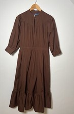 Polo Ralph Lauren Brown Maxi Dress M Country Western Sezane Toast 