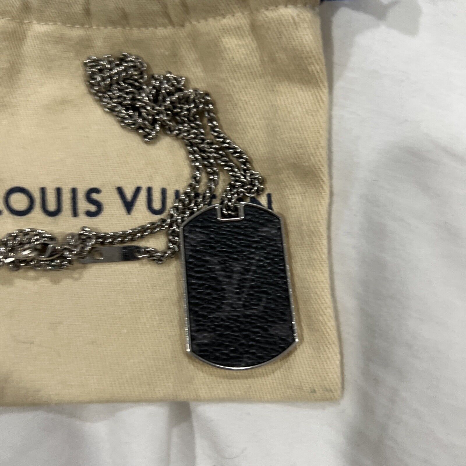 Louis Vuitton, Jewelry, Louis Vuitton Necklace Monogram Eclipse Collier  Charms M6364 Pendant Pill Ca