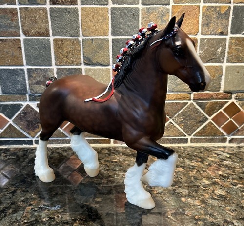 Breyer Style Peter Stone Horse Dapple Brown Dark Bay Trotting Drafter Clydesdale