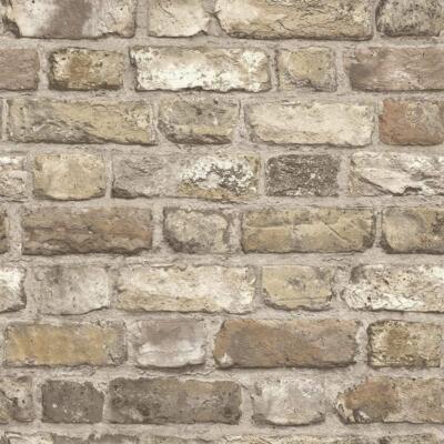 Grandeco Vintage Ziegel Neutral Tapete A28904 - Paste The Wall Kunststeinwand