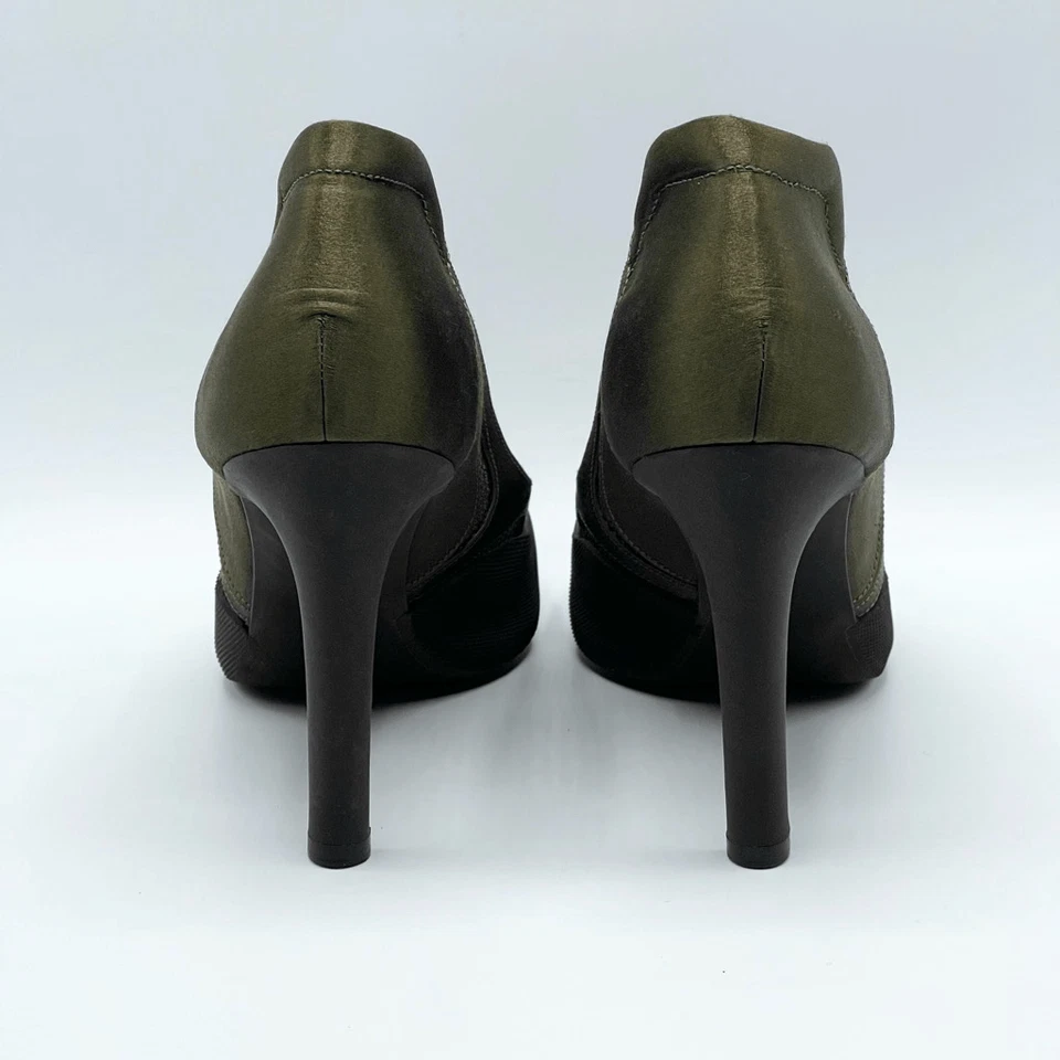 Stella McCartney silk and rubber olive green black heels - Women’s 38 - Suitable - Image 3 of 4