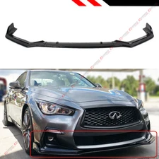 FOR 2018-2024 Infiniti Q50 Sport Glossy Black Front Bumper Lip Spoiler Splitter