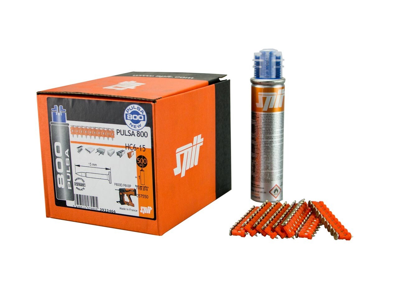 Spit Pulsa HC6 32mm Steel & Concrete Nail Pack (500 + 1 Fuel Cell) 057554