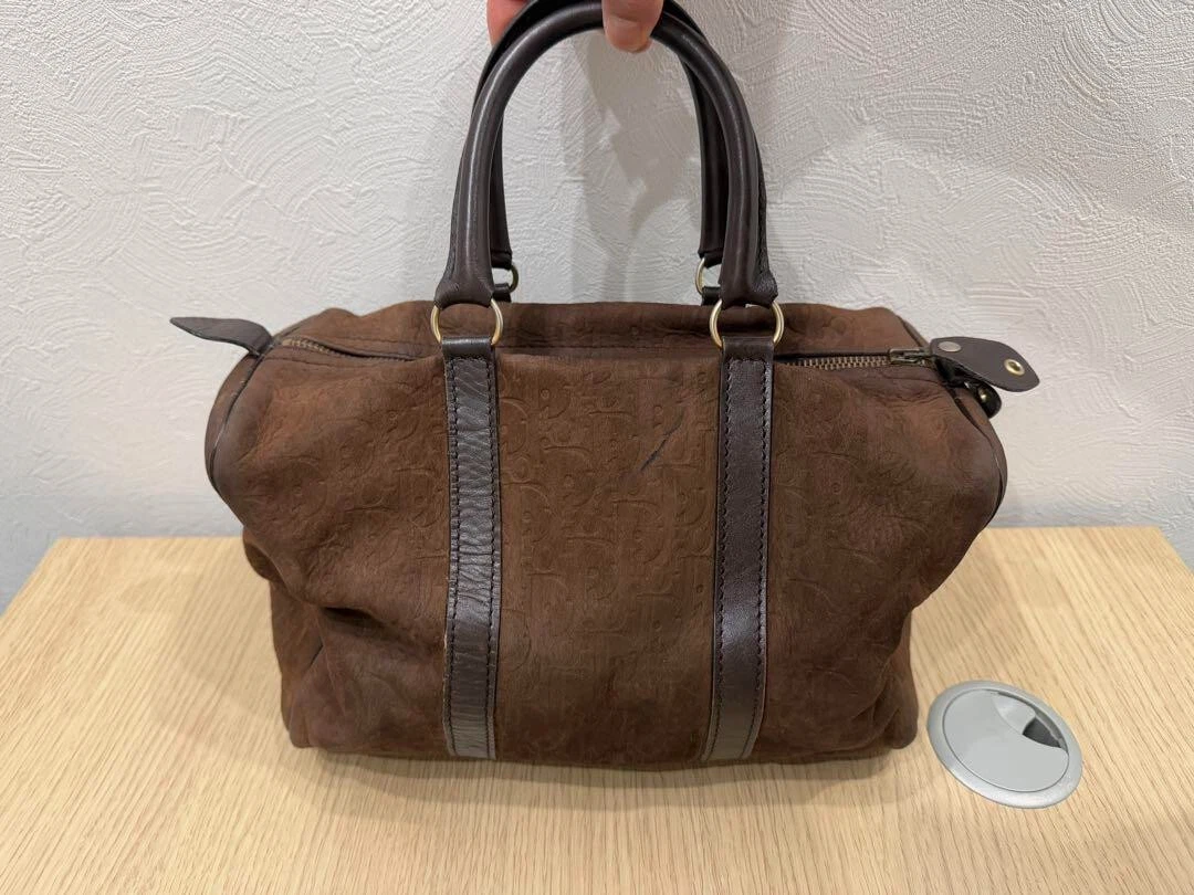 Sac Christian Dior Boston daim monogramme vintage années 70 occasion décontracté 202503M