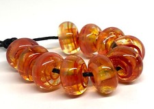 Handmade Lampwork Glass Beads From Murano OOAK Tamara Yarilo Brand 10 Pcs