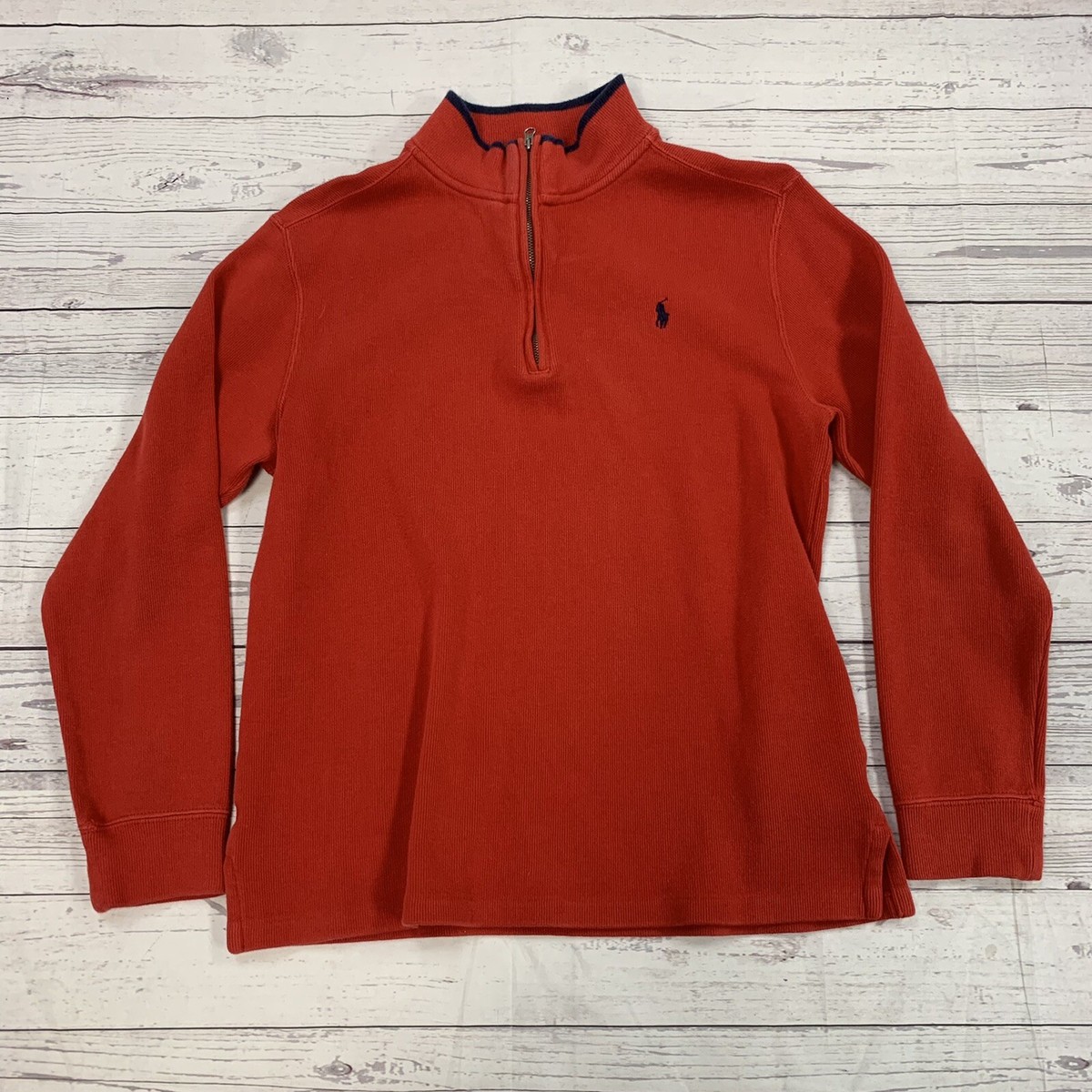 Polo Ralph Lauren Kids Red 1/4 zip sweater Size XL | eBay