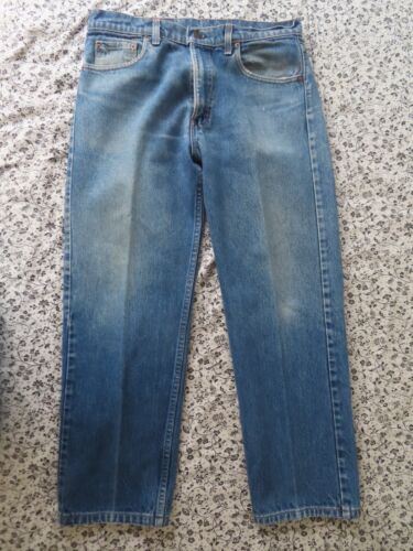 Jeans bleu homme vintage Levi's 505-0216 36x34 fabriqués aux États-Unis étiquette (34x28) - Photo 1/12