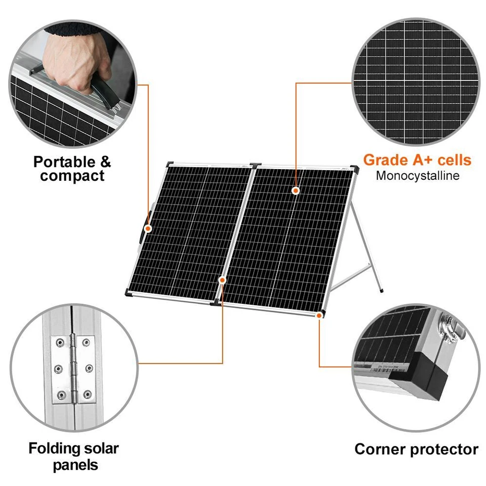 Dokio 100W 12v Foldable Solar Panel For Car Battery/Camper/RV/Home/Garden - Image 4 of 4