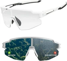 ROCKBROS Photochromic Cycling Glasses for Men Women Bike Sunglasses Anti-fog
