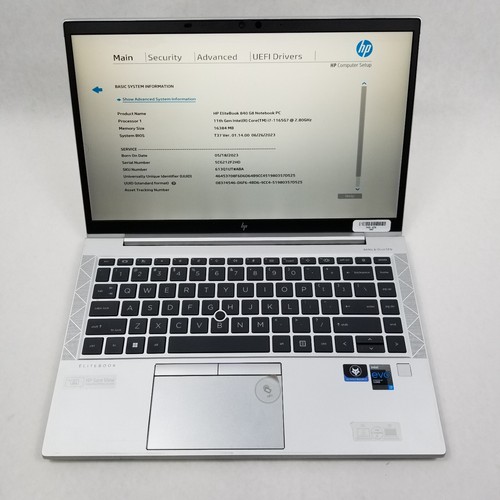 HP EliteBook 840 G8 Intel Core i7-1165G7 2.8GHz 16GB RAM NO SSD No OS/AC READ