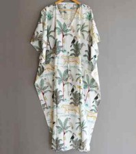 Indian Vintage 100% Cotton Long Beach Maxi Kaftan Dress One Size Caftan Kimono