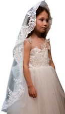 Girls Mantilla Veils Church Mass Veil First Communion Veils Lace Chapel Veil ...