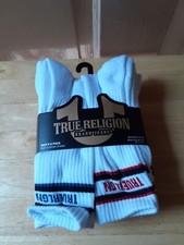 True Religion Men's Half Crew Socks 8 Pair  Shoe Size 8-12.5 NEW WITH TAGS