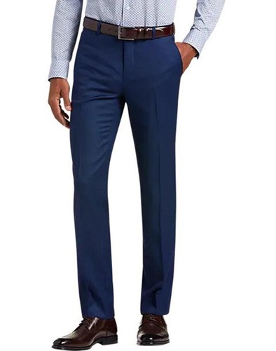 Joseph Abboud Mens Slim Fit Dress Pants Size 38 NWT Bright Blue 100% Wool Slacks - Picture 1 of 9