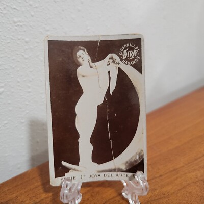 Antique Risqué Boudoir Card Cigarillo Hebanos Diva S1  No 99 Moon Woman