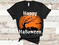 Guinea Pig Halloween Shirt Gift for Pet Mom or Dad Black Unisex T-Shirt Holiday