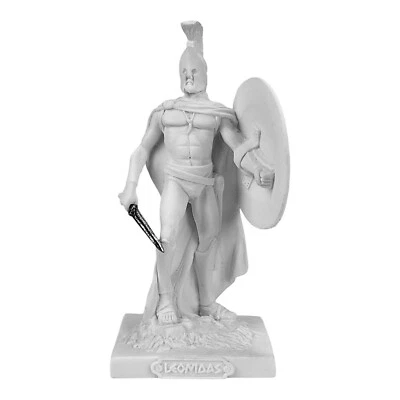 Leonidas Greek Spartiate King Hero Warrior Greek Statue Sculpture Albâtre 6,6... - Photo 1/4