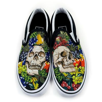 Vans Fruit Skull Slip On Sneakers Shoes Womens Shoe Size 5.5 / Kids Size 4