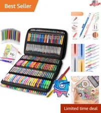 ZSCM 320-Count Multicolor Gel Pen Set: Glitter, Metallic & Refillable Art Tools