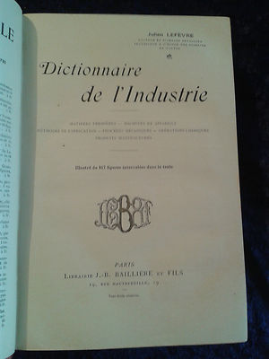 Industriewörterbuch - Lefèvre - Vogtin - 817 Figuren - 19. Jh. 