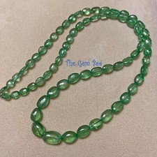 89.2 carat Tsavorite Green Garnet Freeform Nugget Beads 18 inch strand