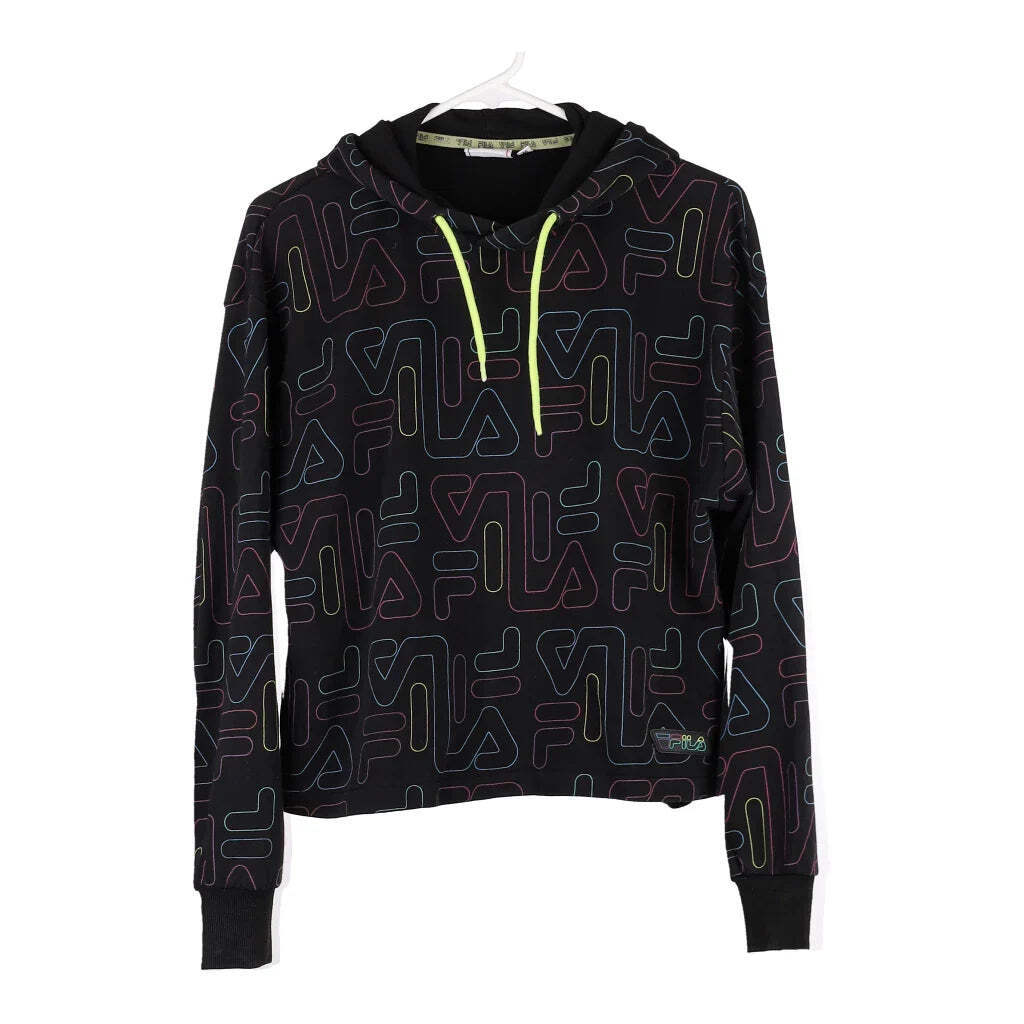 Fila Felpa con Cappuccio Cropped Misto Cotone Nero Medio