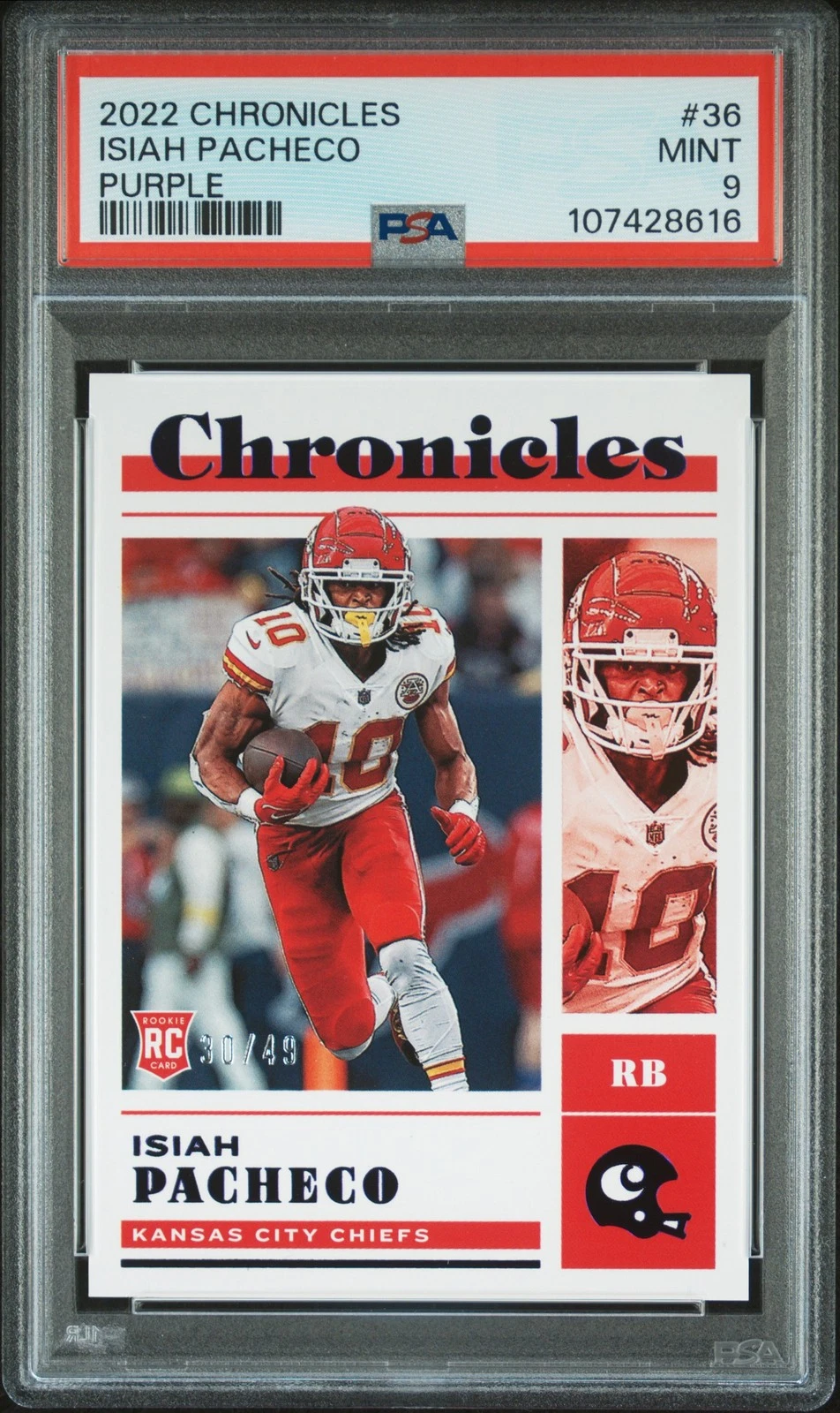 Isiah Pacheco Panini Chronicles #36 Purple