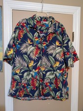 VTG Hawaiian Parrots Shirt Men's 3XL Aloha Republic Made In Hawaii 100 Cotton