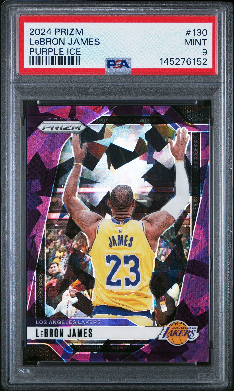 2024-25 Panini Prizm #130 LeBron James Prizms Purple Ice PSA 9 #/149