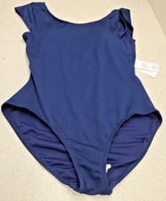 Lands End One Piece Swimsuit Deep Sea Navy Blue Womens Size M 492-15