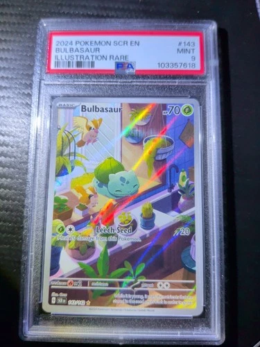 2024 Pokémon Stellar Crown Bulbasaur #143/142 PSA 9 Special Illustration Rare