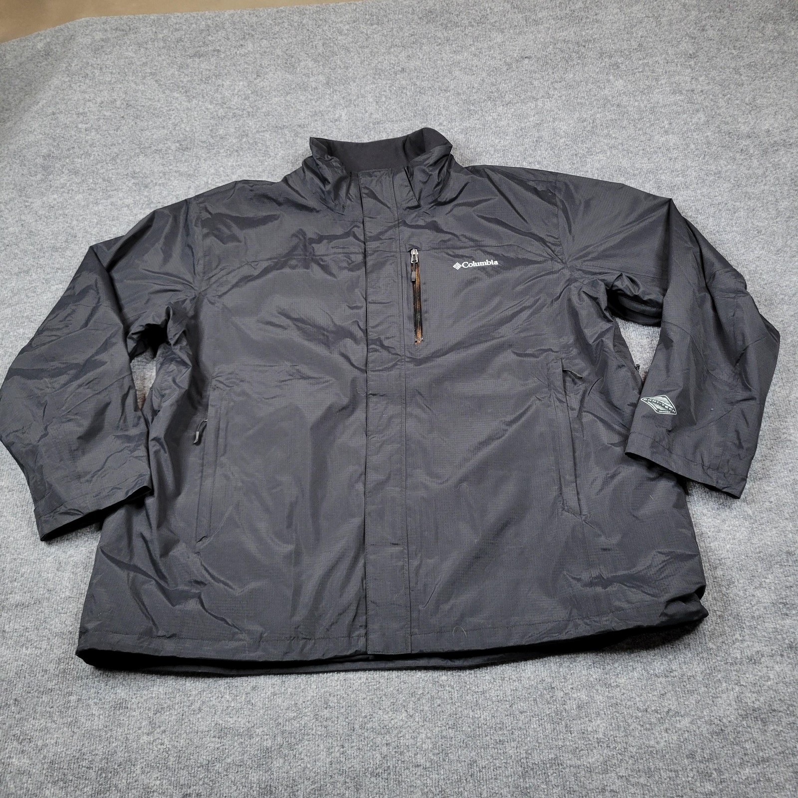 Columbia Jacket Mens 4X Black Omni Tech Interchange Waterproof Shell Rain Coat