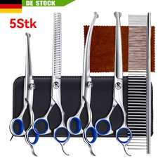 5-tlg Profi Hunde Haarschere Hundescheren mit Effilierschere zur Fellpflege set